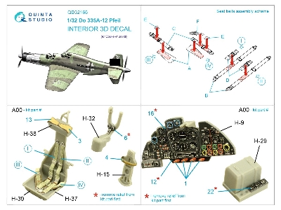 Dornier Do 335 A-12 Pfeil - 3d-printed & Coloured Interior (For Zoukei Mura Kits) - zdjęcie 17