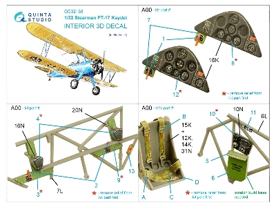 Stearman Pt-17 Kaydet - 3d-printed & Coloured Interior (For Roden Kits) - zdjęcie 10