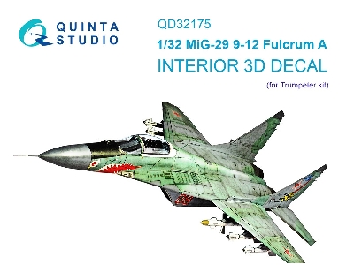 Mig-29 9-12 Fulcrum A - 3d-printed & Coloured Interior (For Trumpeter Kits) - zdjęcie 2