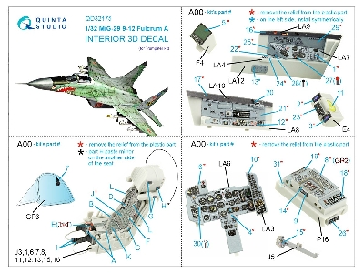 Mig-29 9-12 Fulcrum A - 3d-printed & Coloured Interior (For Trumpeter Kits) - zdjęcie 14