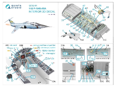 Lockheed F-104 S-asa - 3d-printed & Coloured Interior (For Italeri Kits) - zdjęcie 12