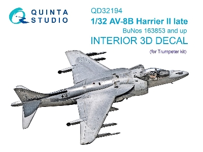 Mcdonell-douglas Av-8 B Harrier Ii Late - 3d-printed & Coloured Interior (For Trumpeter Kits) - zdjęcie 2