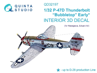 Republic P-47 D Thunderbolt 'bubbletop' Early - 3d-printed & Coloured Interior (For Hasegawa / Eduard Kits) - zdjęcie 2