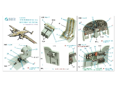 North American B-25 J Mitchell (Glass Nose) - 3d-printed & Coloured Interior (For Hk Models 01e01 And 01e024 Kit) - zdjęcie 10