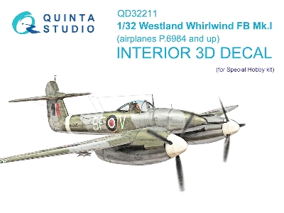 Westland Whirlwind Fb Mk.I - 3d-printed & Coloured Interior (For Special Hobby Kits) - zdjęcie 2
