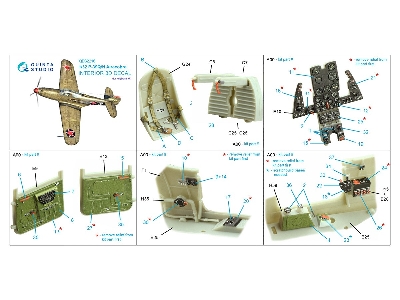 Bell P-39 Q/N Airacobra - 3d-printed & Coloured Interior (For Kitty Hawk Kits) - zdjęcie 10