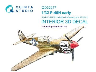 Curtiss P-40 N Early - 3d-printed & Coloured Interior (For Hasegawa / Eduard Kits) - zdjęcie 2
