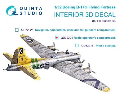 Boeing B-17 G Flying Fortress - Radio Operator's Compartment Interior 3d-printed & Coloured (For Hk Models Kits) - zdjęcie 2