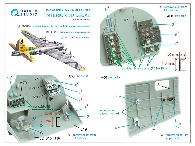 Boeing B-17 G Flying Fortress - Radio Operator's Compartment Interior 3d-printed & Coloured (For Hk Models Kits) - zdjęcie 11