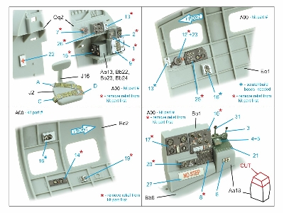 Boeing B-17 E/F Flying Fortress - Navigator, Bombardier, Waist And Tail Gunners Compartments - 3d-printed & Coloured Interior  (