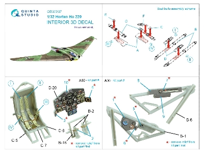 Horten Ho-229 - 3d-printed & Coloured Interior (For Zoukei Mura Kits) - zdjęcie 10