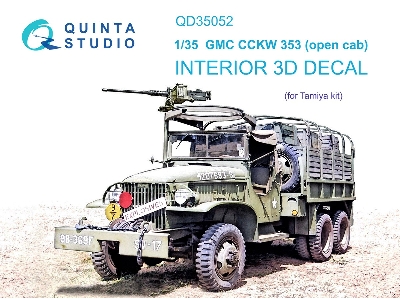 Gmc Cckw 353 (Open Cab) - 3d-printed & Coloured Interior (For Tamiya Kits) - zdjęcie 2