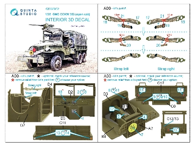 Gmc Cckw 353 (Open Cab) - 3d-printed & Coloured Interior (For Tamiya Kits) - zdjęcie 14