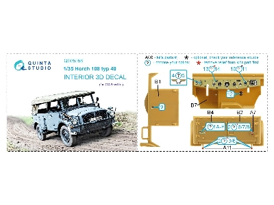 Horch 108 Typ 40 - 3d-printed & Coloured Interior (For Icm / Revell Kits) - zdjęcie 10