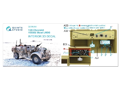 Chevrolet 1533x2 30cwt Lrdg - 3d-printed & Coloured Interior (For Tamiya Kits) - zdjęcie 10