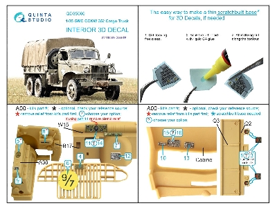 Gmc Cckw 352 Cargo Truck  - 3d-printed & Coloured Interior (For Hobby Boss Kits) - zdjęcie 11