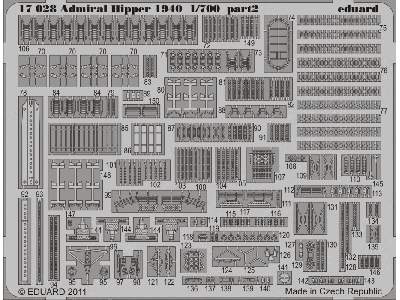  Admiral Hipper 1940 1/700 - Trumpeter - blaszki - zdjęcie 3