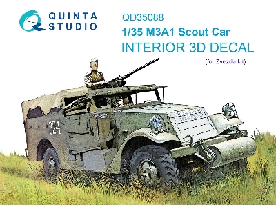 M3a1 Scout Car - 3d-printed & Coloured Interior (For Zvezda Kits) - zdjęcie 2
