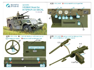 M3a1 Scout Car - 3d-printed & Coloured Interior (For Zvezda Kits) - zdjęcie 11