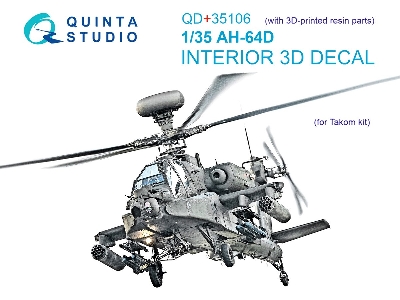 Boeing Ah-64 D Apache - Interior 3d Decal With 3d-printed Resin Parts (For Takom Kits) - zdjęcie 2