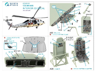 Sikorsky Mh-60 S  - 3d-printed & Coloured Interior (For Academy Kits) - zdjęcie 12
