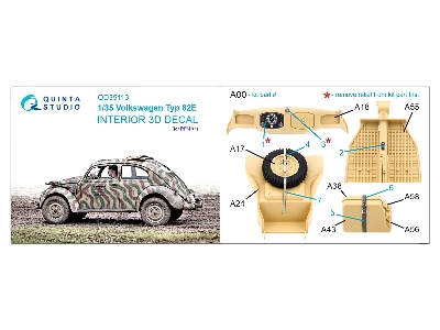 Volkswagen Typ 82e  - 3d-printed & Coloured Interior (For Rfm Kits) - zdjęcie 13