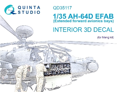 Boeing Ah-64 D Efab (Extended Forward Avionics Bays) - Interior 3d Decal (For Meng Kits) - zdjęcie 2