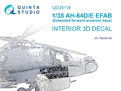 Boeing Ah-64 D/E Efab (Extended Forward Avionics Bays) - Interior 3d Decal (For Takom Kits) - zdjęcie 2