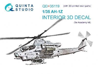 Bell Ah-1 Z - Interior 3d Decal With 3d-printed Resin Parts (For Academy Kits) - zdjęcie 2