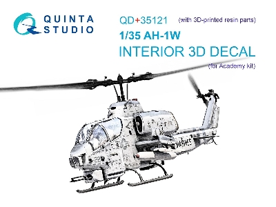 Bell Ah-1 W - Interior 3d Decal With 3d-printed Resin Parts (For Academy Kits) - zdjęcie 2