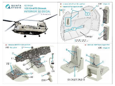Boeing Ch-47 D Chinook - 3d-printed & Coloured Interior (For Trumpeter Kits) - zdjęcie 12