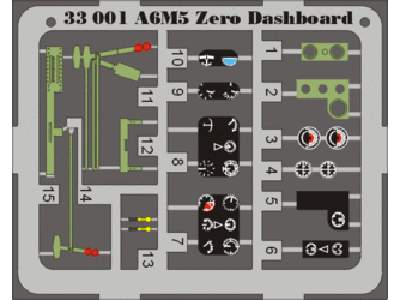  A6M5 Zero dashboard 1/32 - Tamiya - blaszki - zdjęcie 1