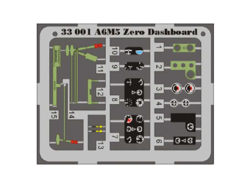 A6M5 Zero dashboard 1/32 - Tamiya - blaszki - zdjęcie 1