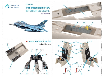 Mitsubishi F-2 A - 3d-printed & Coloured Interior (For Hasegawa Kits) - zdjęcie 17