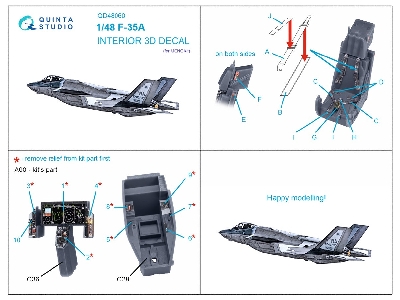 Lockheed Martin F-35 A Lightning Ii - 3d-printed & Coloured Interior (For Meng Kits) - zdjęcie 14