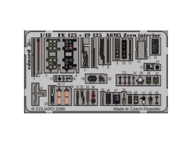A6M5 Zero interior S. A. 1/48 - Tamiya - blaszki - zdjęcie 1 A6M5 Zero interior S. A. 1/48 - Tamiya - blaszki - zdjęcie 1