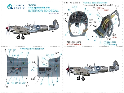 Supermarine Spitfire Mk.Viii - 3d-printed & Coloured Interior (For Eduard Kits) - zdjęcie 12