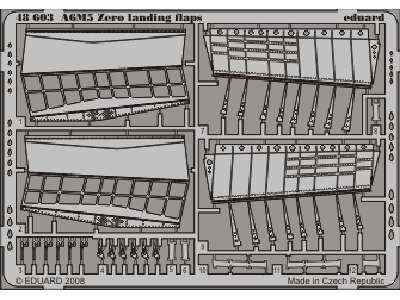  A6M5 Zero landing flaps 1/48 - Tamiya - blaszki - zdjęcie 1