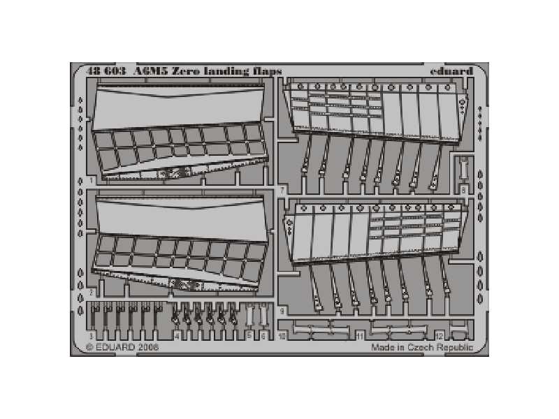 A6M5 Zero landing flaps 1/48 - Tamiya - blaszki - zdjęcie 1 A6M5 Zero landing flaps 1/48 - Tamiya - blaszki - zdjęcie 1