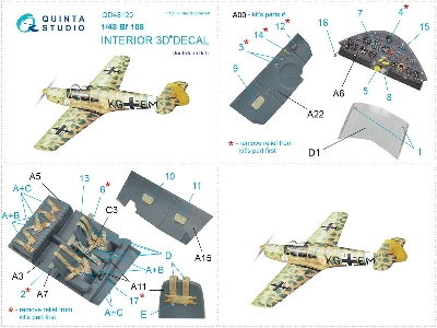 Messerschmitt Bf-108 - 3d-printed & Coloured Interior (For Eduard Kits) - zdjęcie 12