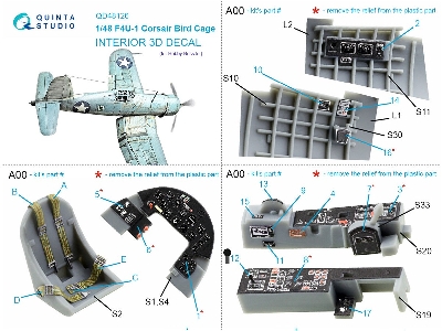 Vought F4u-1 Corsair Bird Cage - 3d-printed & Coloured Interior (For Hobby Boss Kits) - zdjęcie 11
