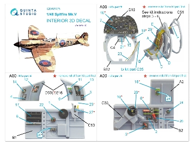 Supermarine Spitfire Mk.V - 3d-printed & Coloured Interior (For Airfix Kits) - zdjęcie 12