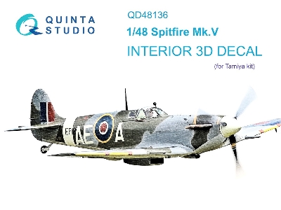 Supermarine Spitfire Mk.V - 3d-printed & Coloured Interior (For Tamiya Kits) - zdjęcie 2