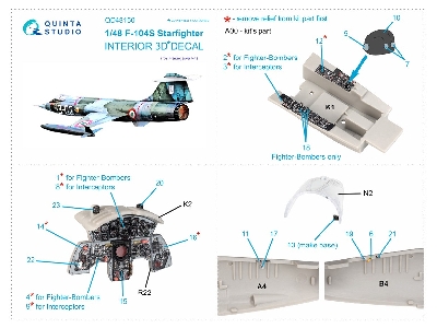 Lockheed F-104 S Starfighter - 3d-printed & Coloured Interior (For Hasegawa Kits) - zdjęcie 10