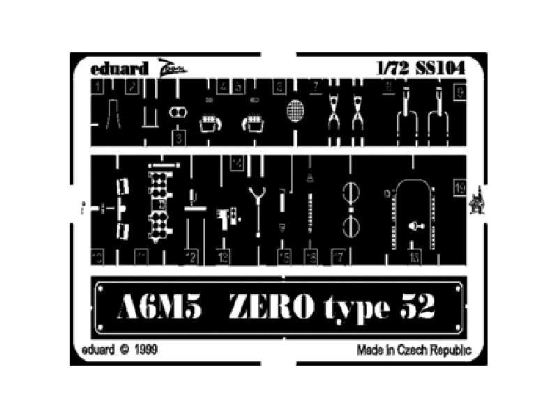 A6M5 Zero type 52 1/72 - Academy Minicraft - blaszki - zdjęcie 1 A6M5 Zero type 52 1/72 - Academy Minicraft - blaszki - zdjęcie 1