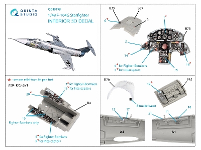 Lockheed F-104 G Starfighter - 3d-printed & Coloured Interior (For Kinetic Kits) - zdjęcie 10