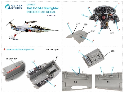 Lockheed F-104 J Starfighter - 3d-printed & Coloured Interior (For Kinetic Kits) - zdjęcie 11
