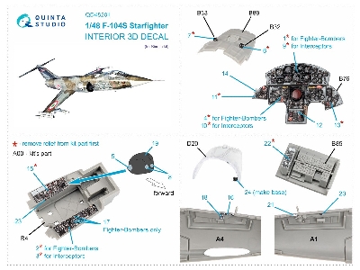 Lockheed F-104 S Starfighter - 3d-printed & Coloured Interior (For Kinetic Kits) - zdjęcie 11