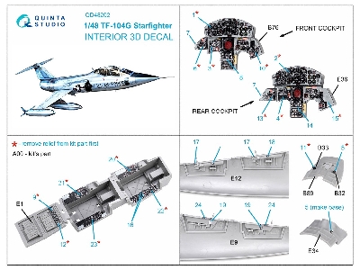 Lockheed Tf-104 G Starfighter - 3d-printed & Coloured Interior (For Kinetic Kits) - zdjęcie 10