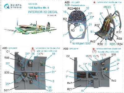 Supermarine Spitfire Mk.Ii - 3d-printed & Coloured Interior (For Eduard Kits) - zdjęcie 11
